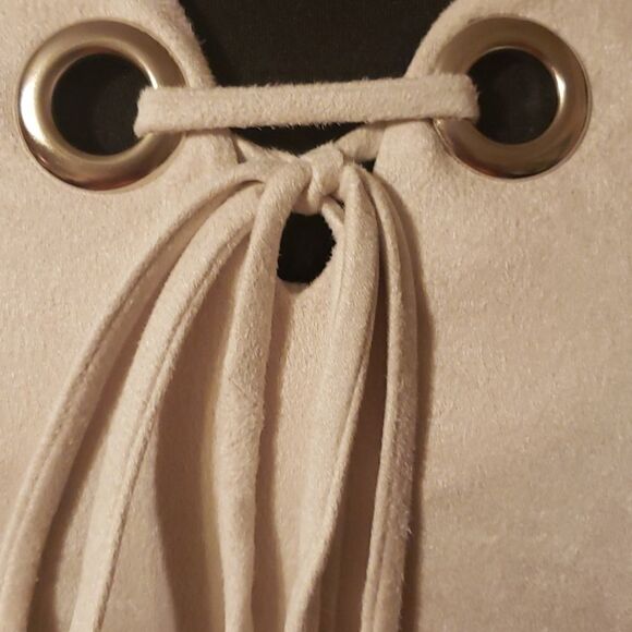 SUEDE MINI Dress in Plus sz 1x2x3x Off white - Picture 6 of 15